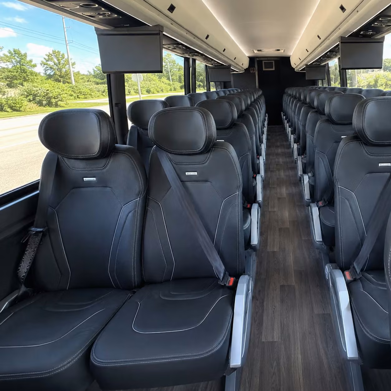 56 passenger charter bus inside