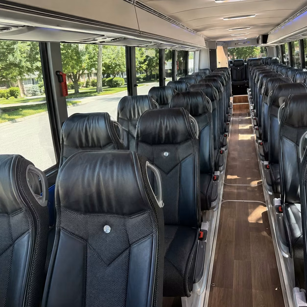 savannah charter bus rental interior